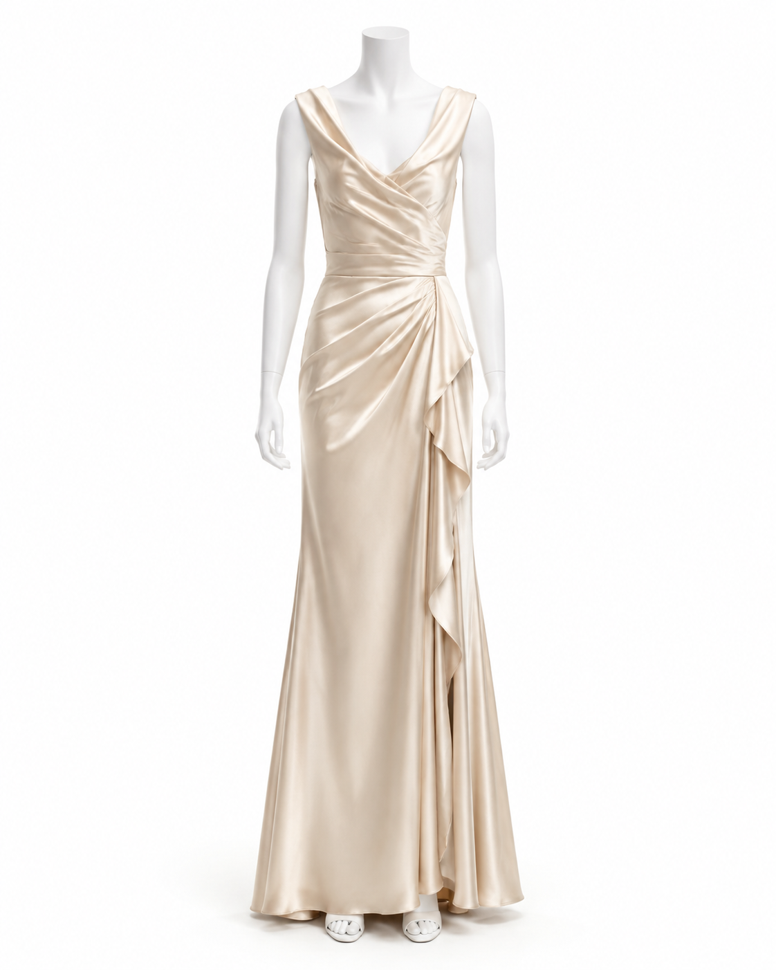 Champagne Satin Bias Gown — made to measure by Sam Boutique Tailors Phuket