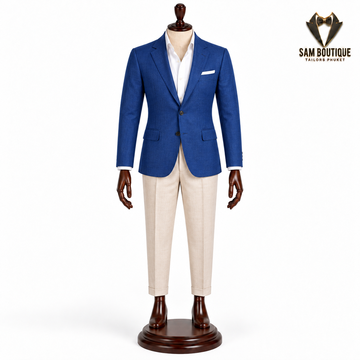 Royal Blue Blazer Outfit made to measure by Sam Boutique Tailors Phuket