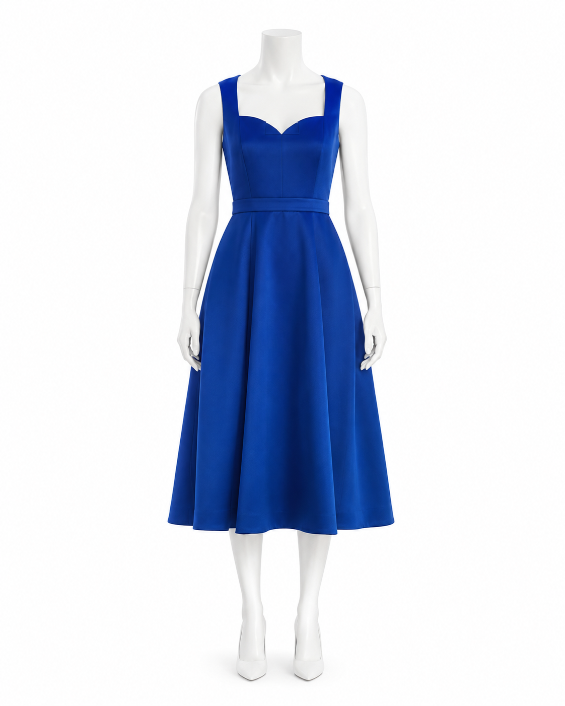 Royal Blue Sweetheart Midi Dress — made to measure by Sam Boutique Tailors Phuket