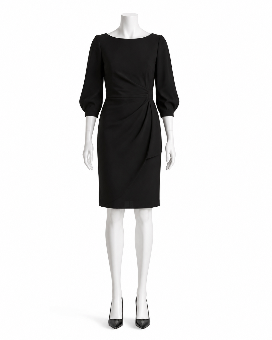 Black Boat Neck Cocktail Dress — made to measure by Sam Boutique Tailors Phuket